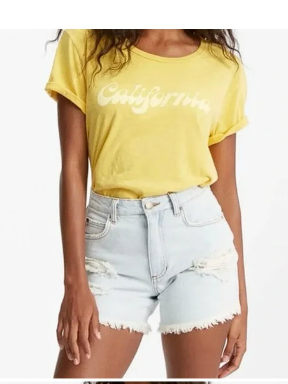 Billabong Women's How Bout That Denim Shorts Light Wash Distressed W31 NWT!